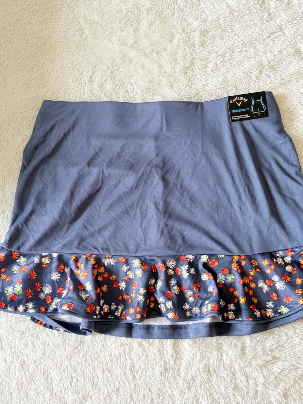 Callaway Blue Floral Ruffle Skort NWT